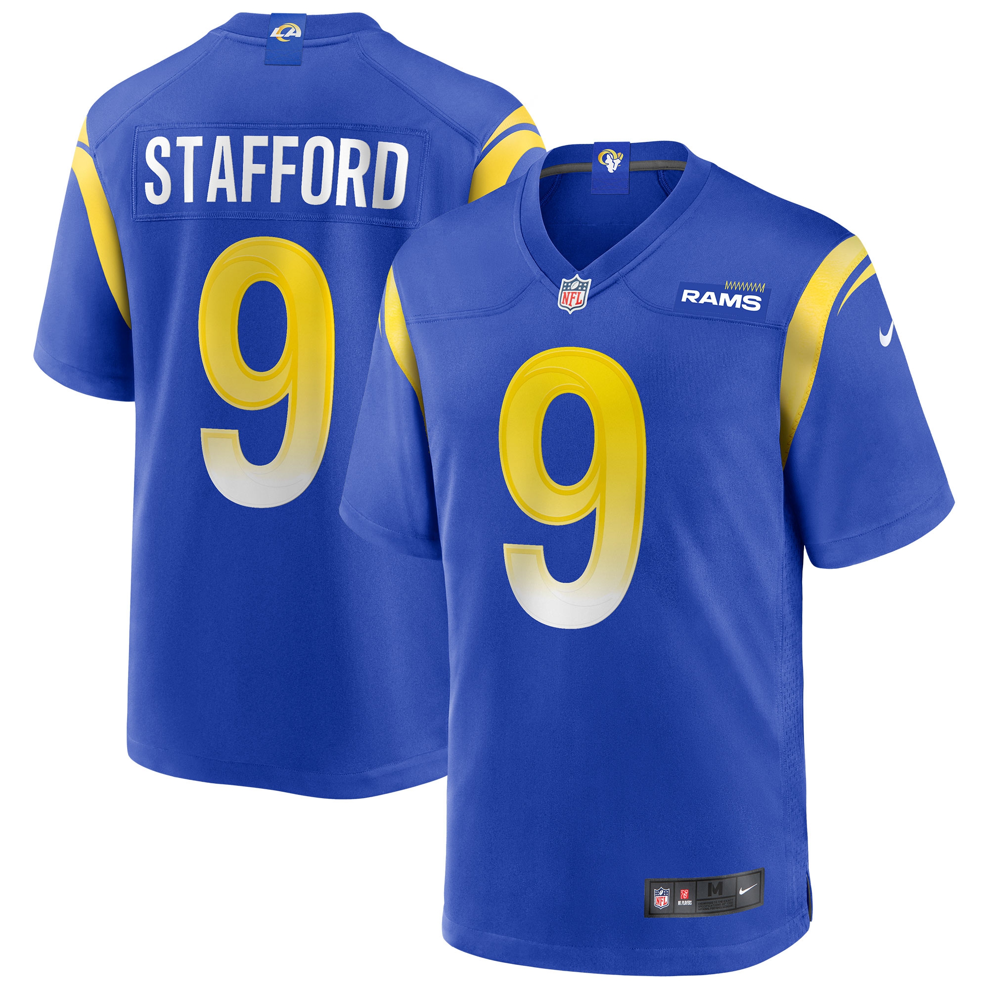 Matthew Stafford #9 Los Angeles Rams Nike Game NFL Football Jersey Blue