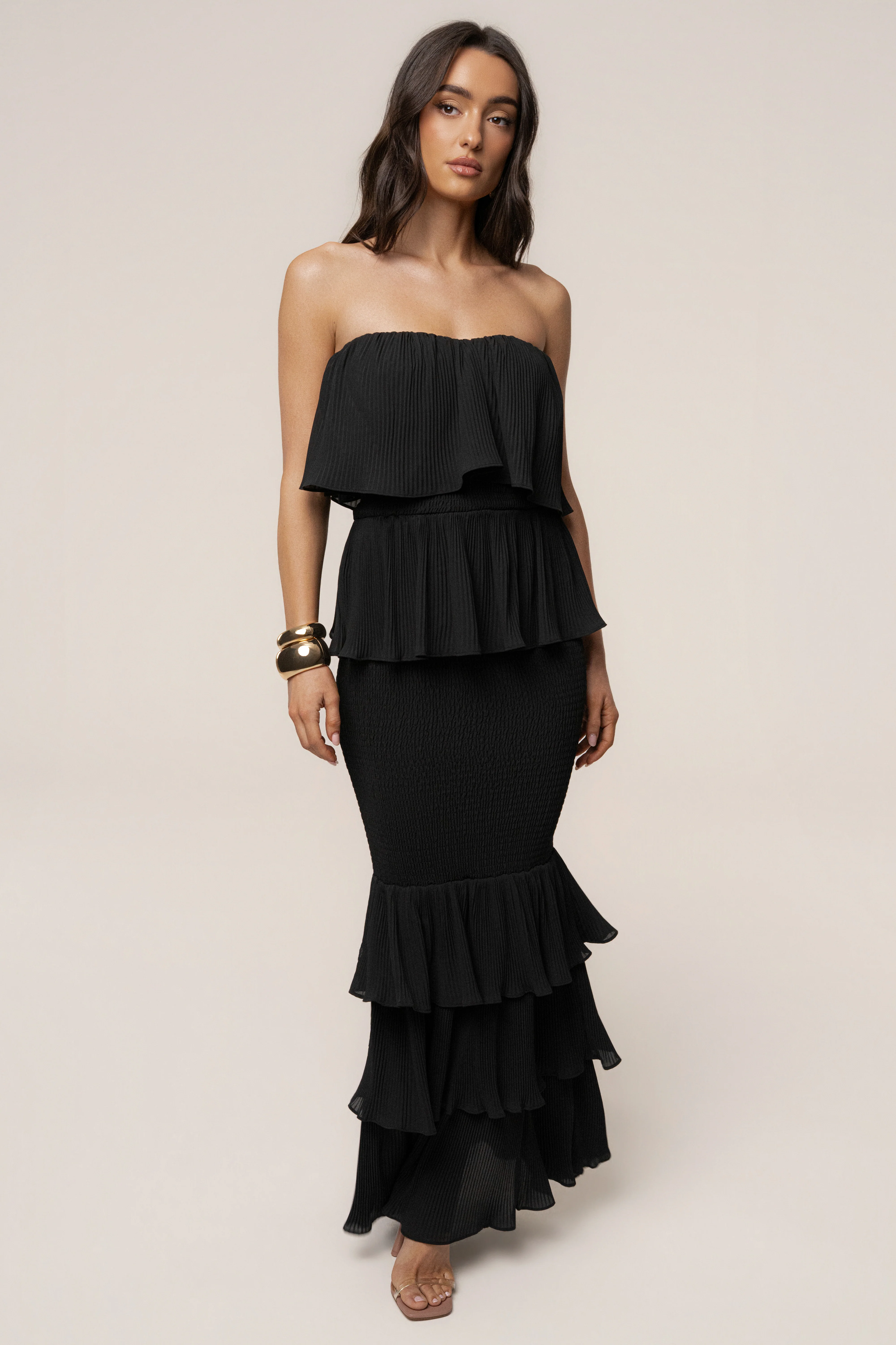 Black Casa Blanca Ruffle Dress