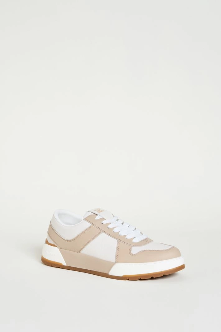 Leather sneakers - WHITE BEIGE