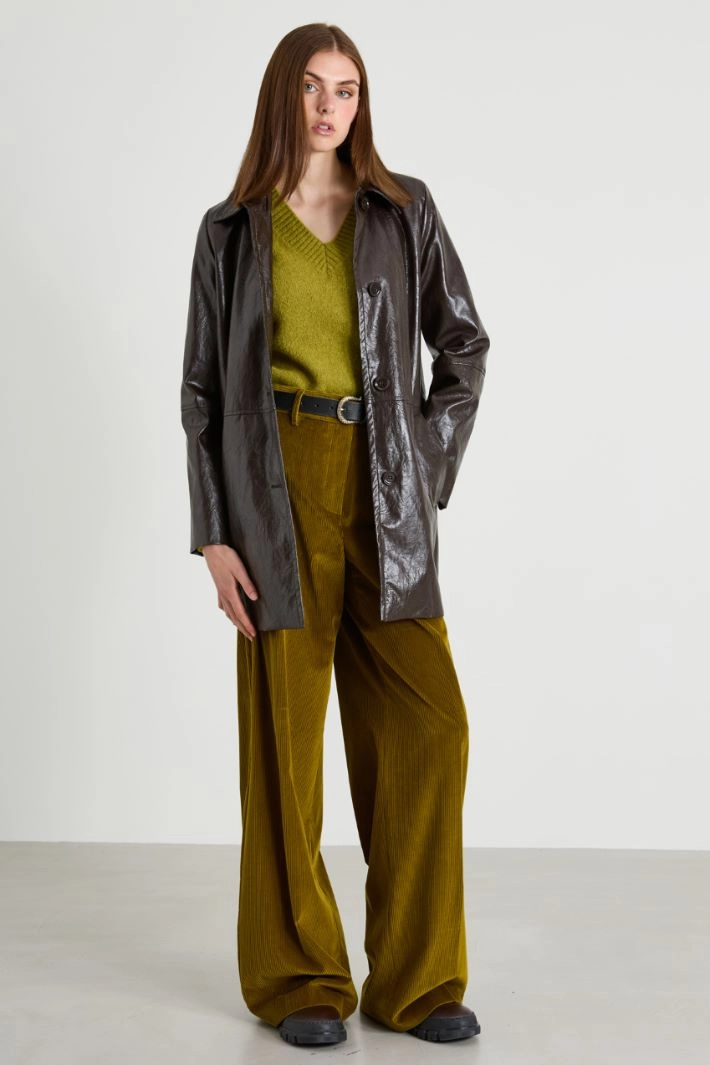 Alpaca and cotton V-neck sweater - PISTACHIO GREEN