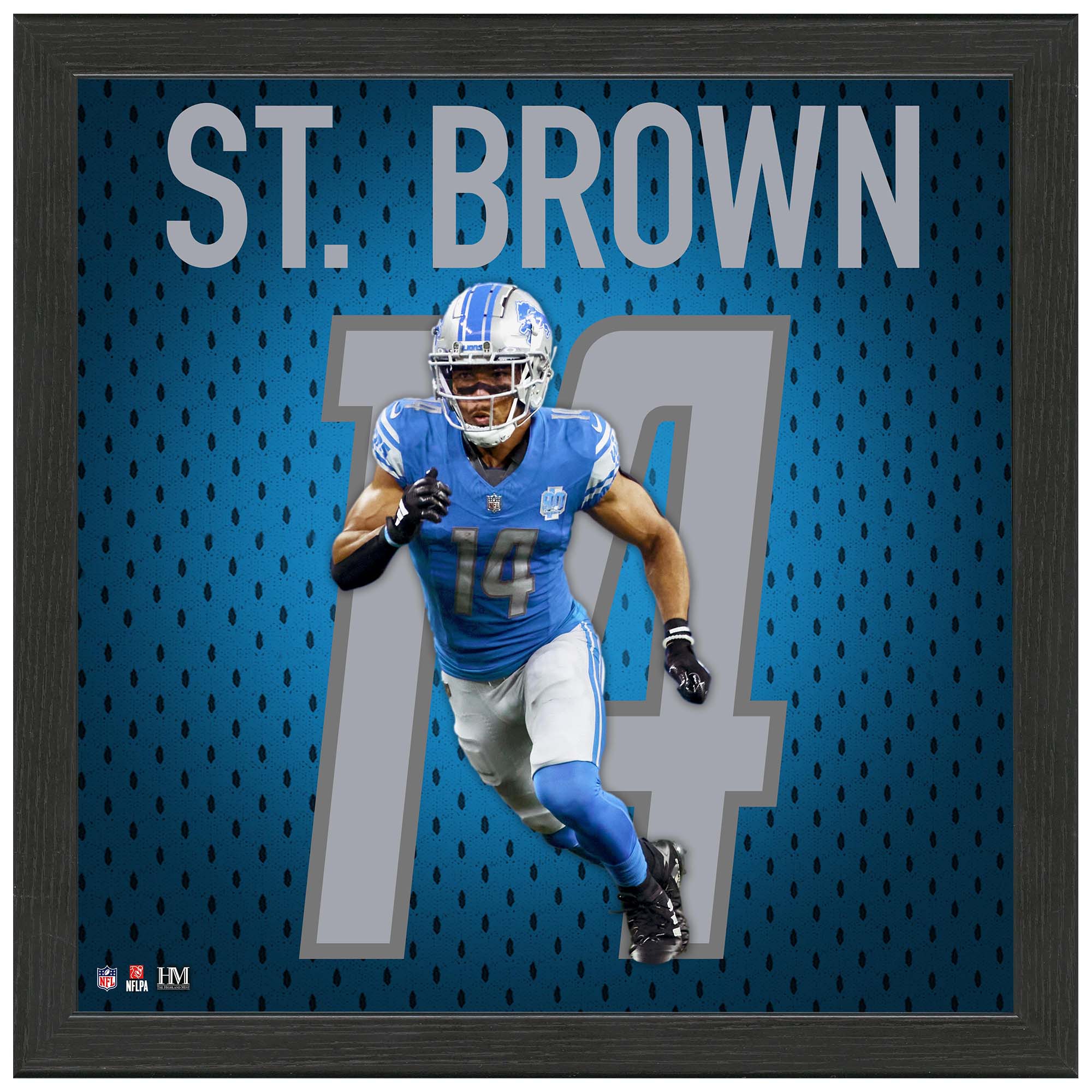 Amon-Ra St. Brown #14 Detroit Lions Jersey Framed NFL Photo