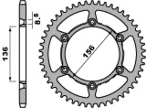 Couronne PBR acier C45 standard 820 - 520Ref : PBR00574A / 1075574012