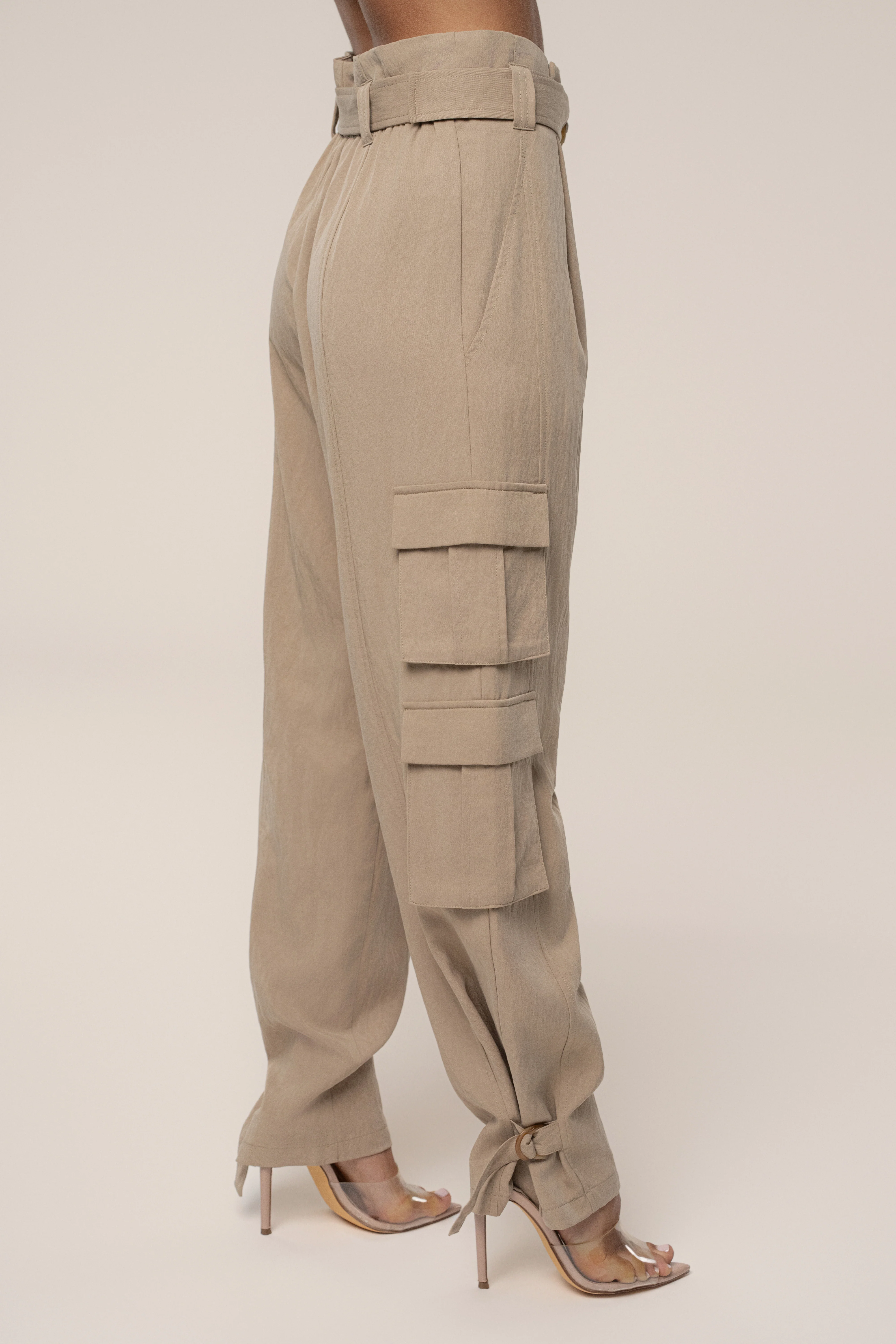 Tan Boundless Belted Cargo Pants