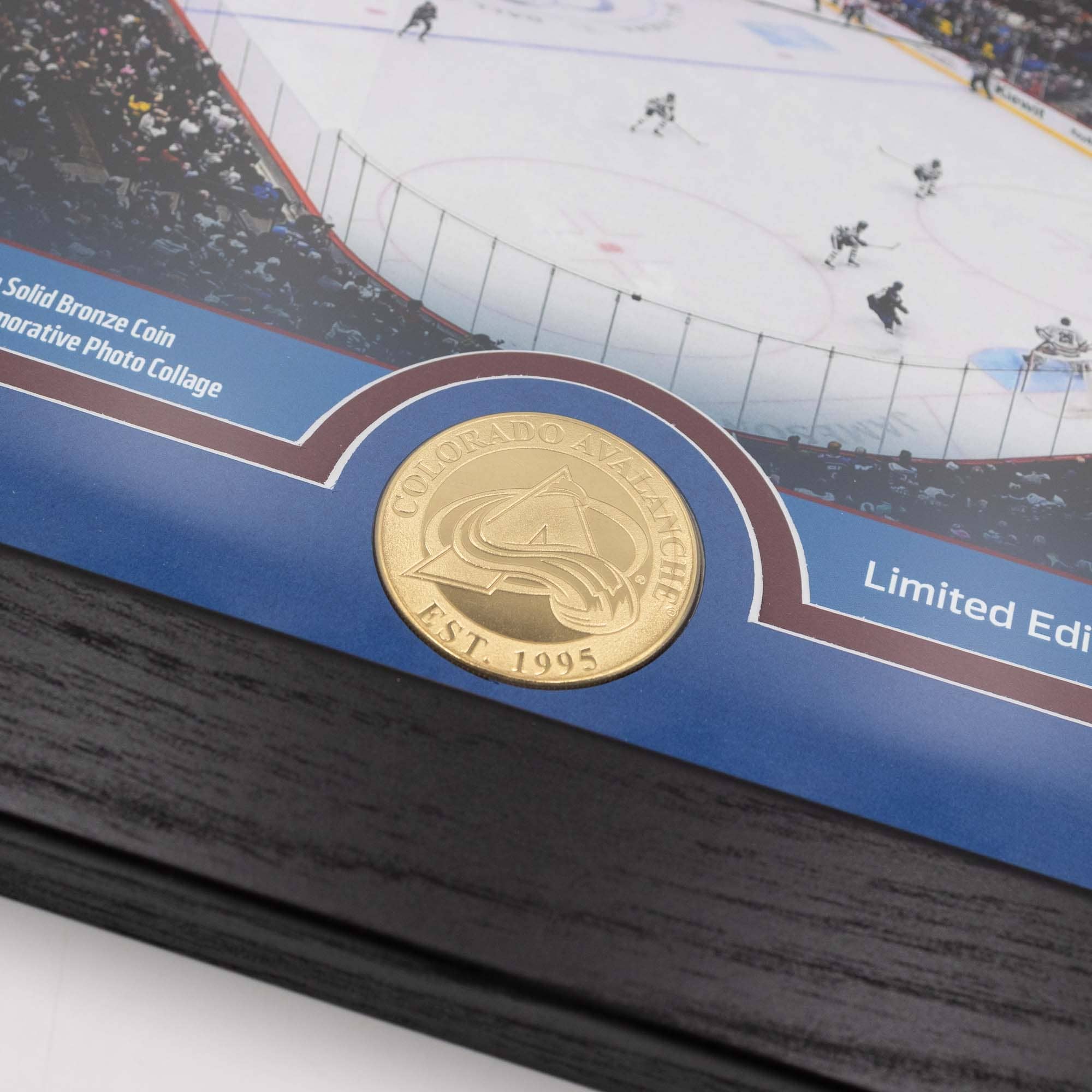 Colorado Avalanche 3-Time Stanley Cup Champions Bronze Coin Framed NHL Photo