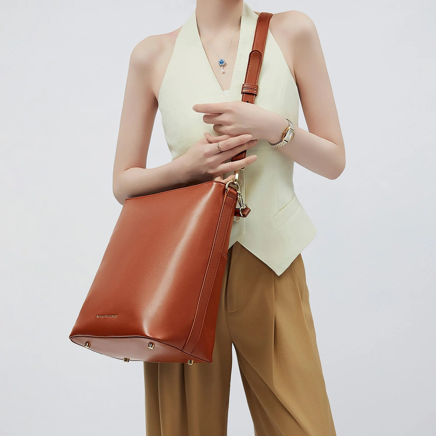 Business & Laptop Handbag Kloey Red Brown