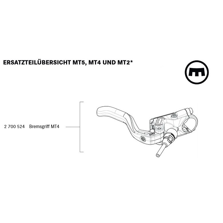 Magura Brake Lever with 2-Finger Aluminum Lever Blade for MT4 Disc Brakes from MY2015 - 2700524 - black