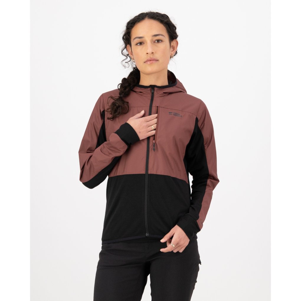 Mons Royale Diversion Merino Wind Jacket Women - coffee / black