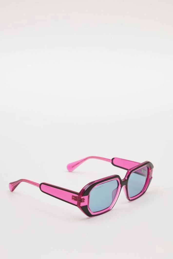 Geometric glasses with bas reliefs - PURPLE