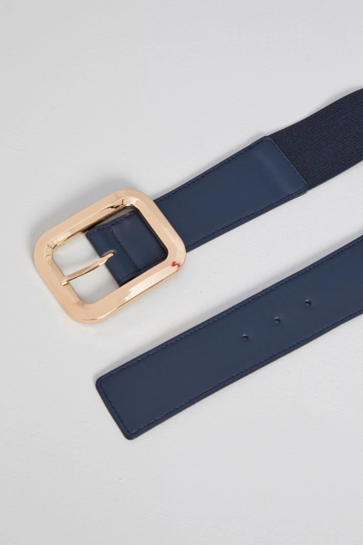 Elastic belt with buckle - BLUE