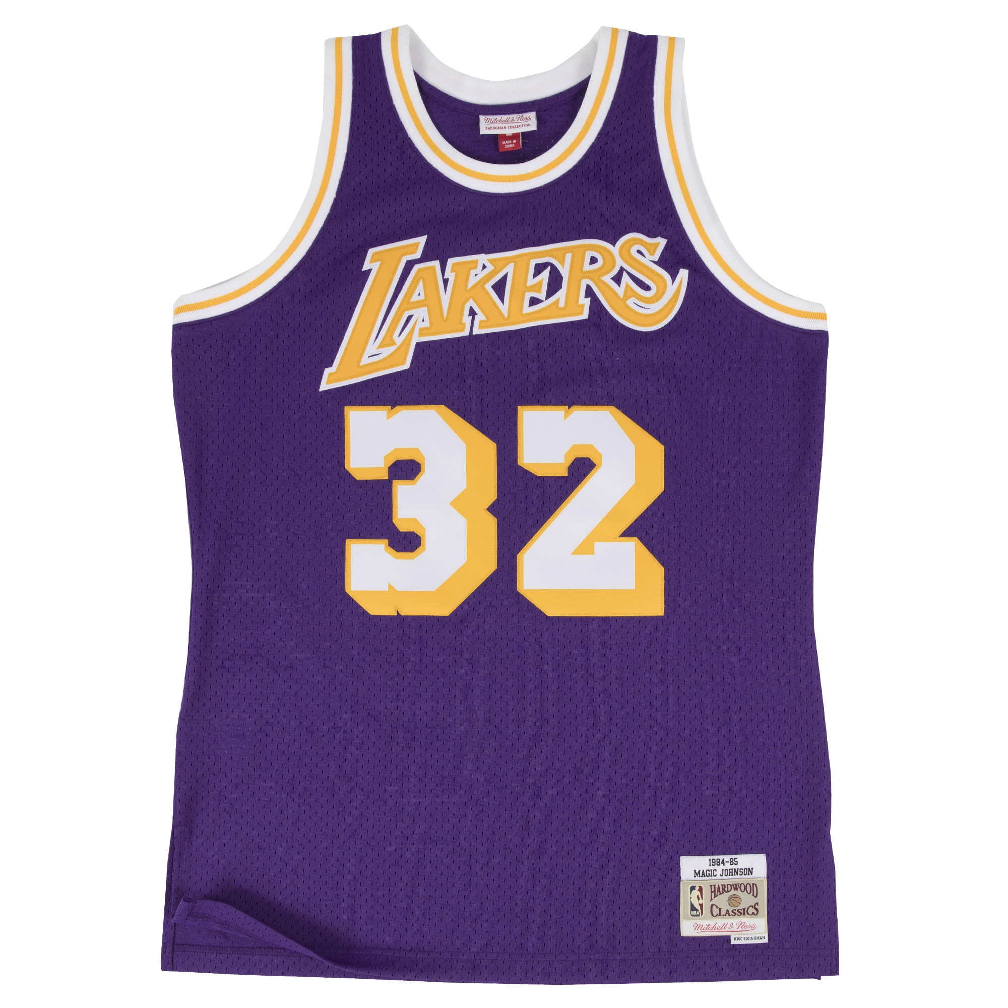 Magic Johnson #32 Los Angeles Lakers 1984-85 Mitchell & Ness Swingman NBA Jersey Purple