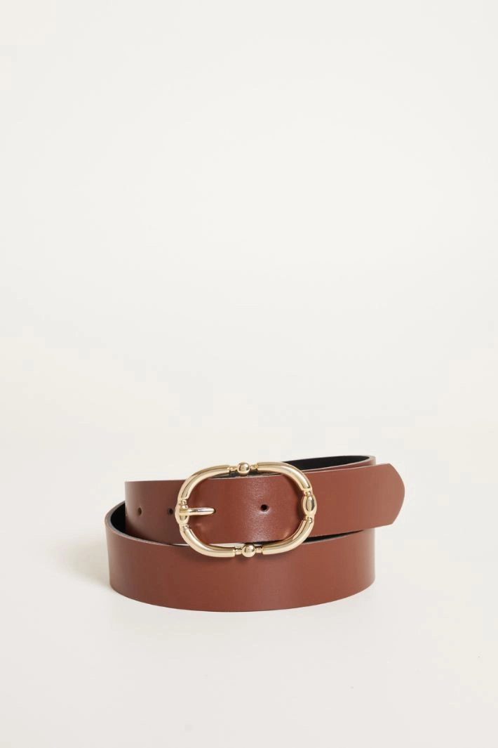 Leather belt - BROWN