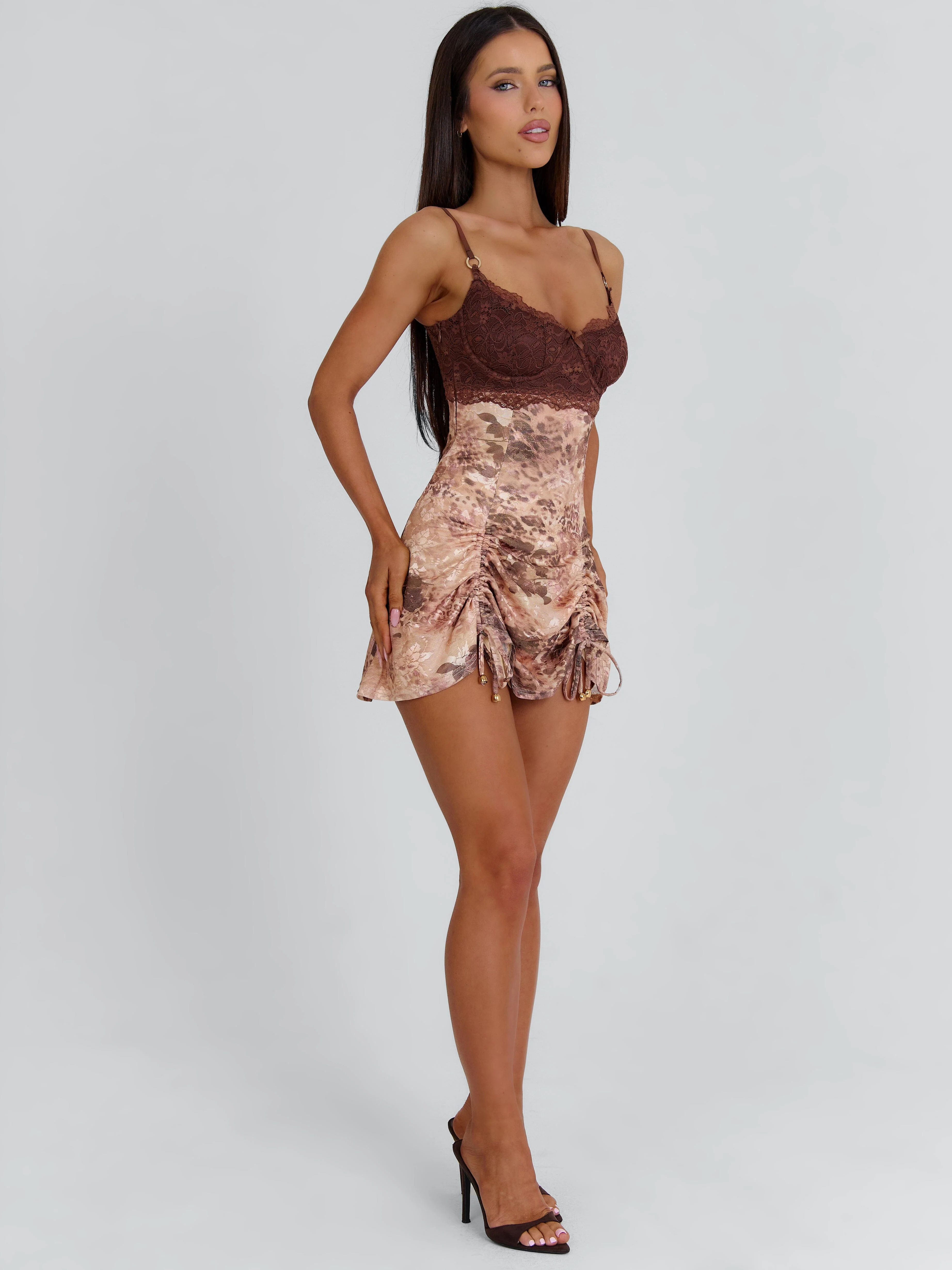 CAELIE MINI DRESS BROWN