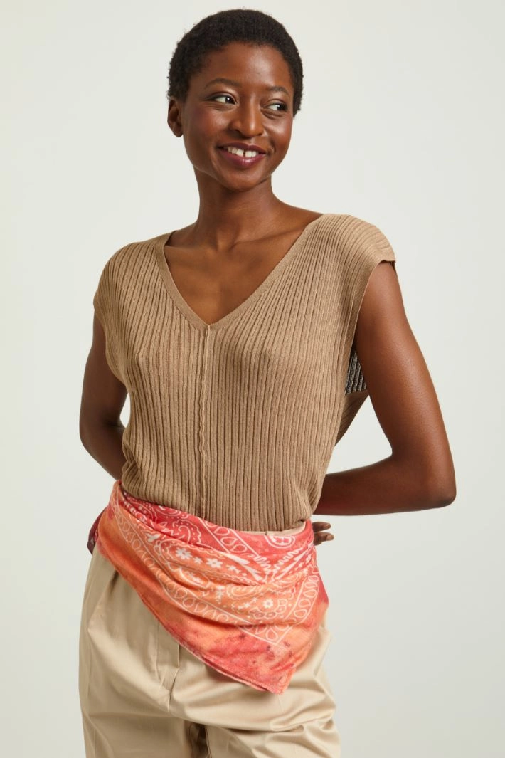 Viscose foulard - ORANGE CORAL RED PURPLE