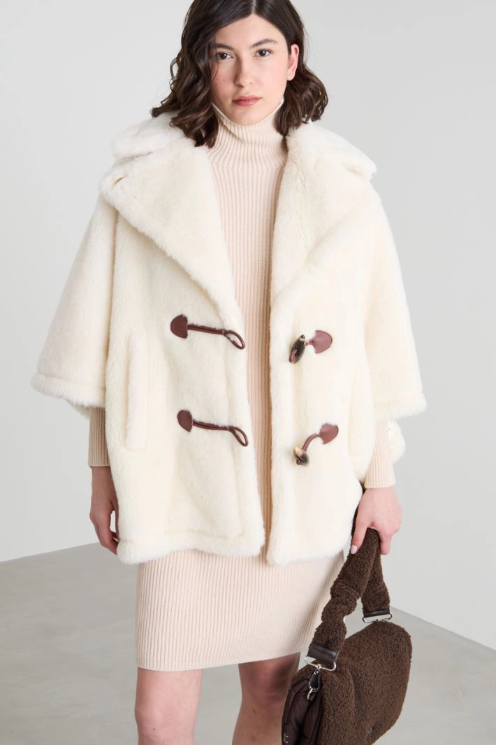 Wool and alpaca cape - CREAM