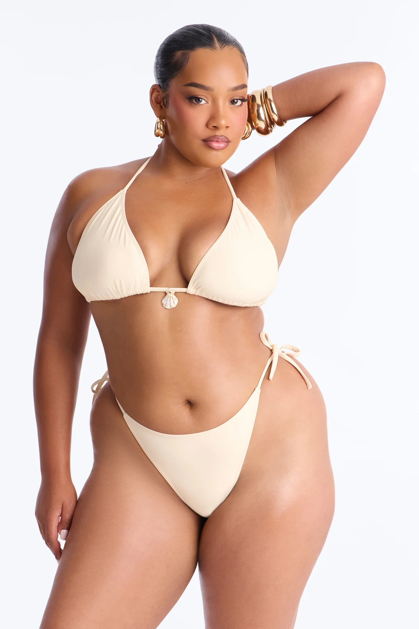 Wave Check 3 Piece Bikini Knit Skirt Set - Blue/combo
