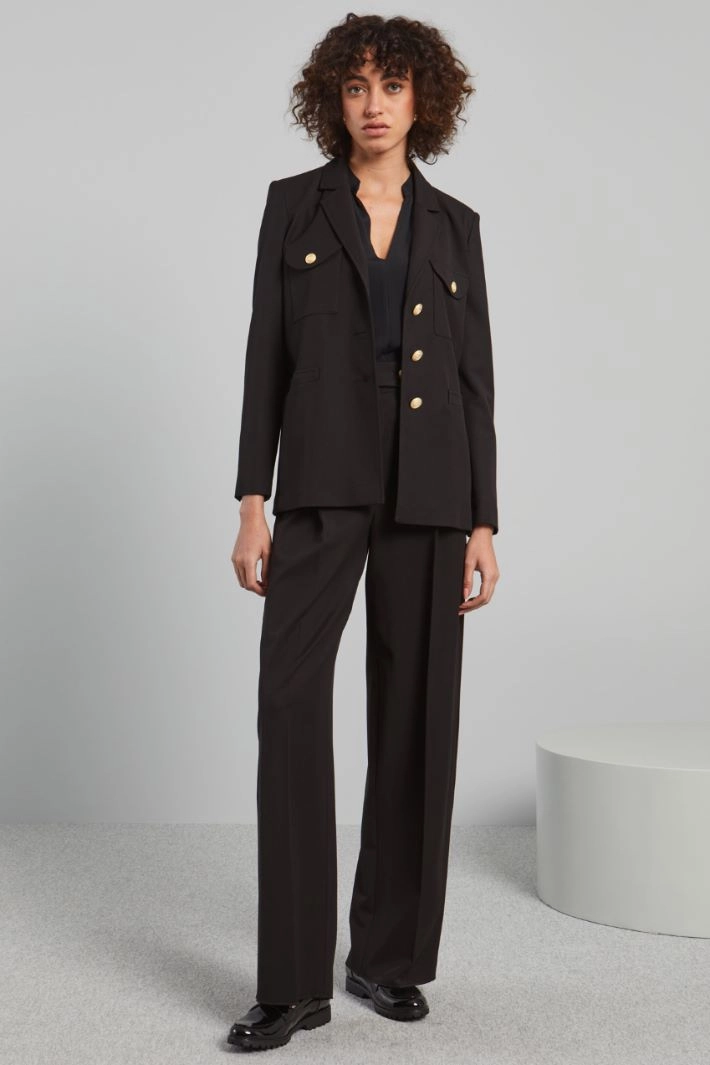 Blazer with metal buttons - BLACK GOLD