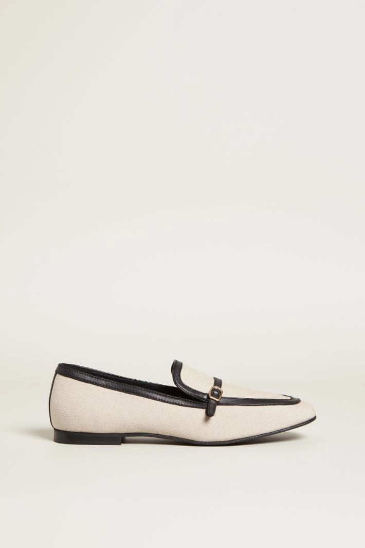 Cotton moccasins - SAND BLACK