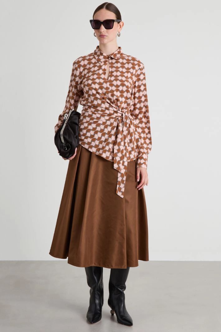 Flared skirt - TOBACO