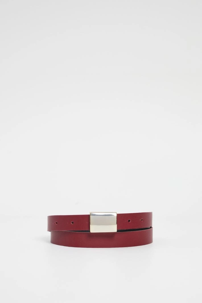 Belt with plate buckle - BORDEAUX