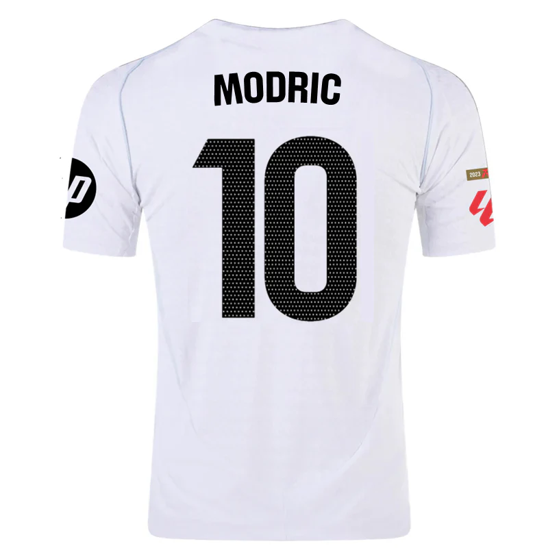 Modrić Real Madrid Authentic Home Jersey w/ La Liga Patches 24/25 (White/Black)