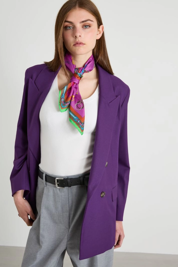 Silk twill scarf  - FUCHSIA