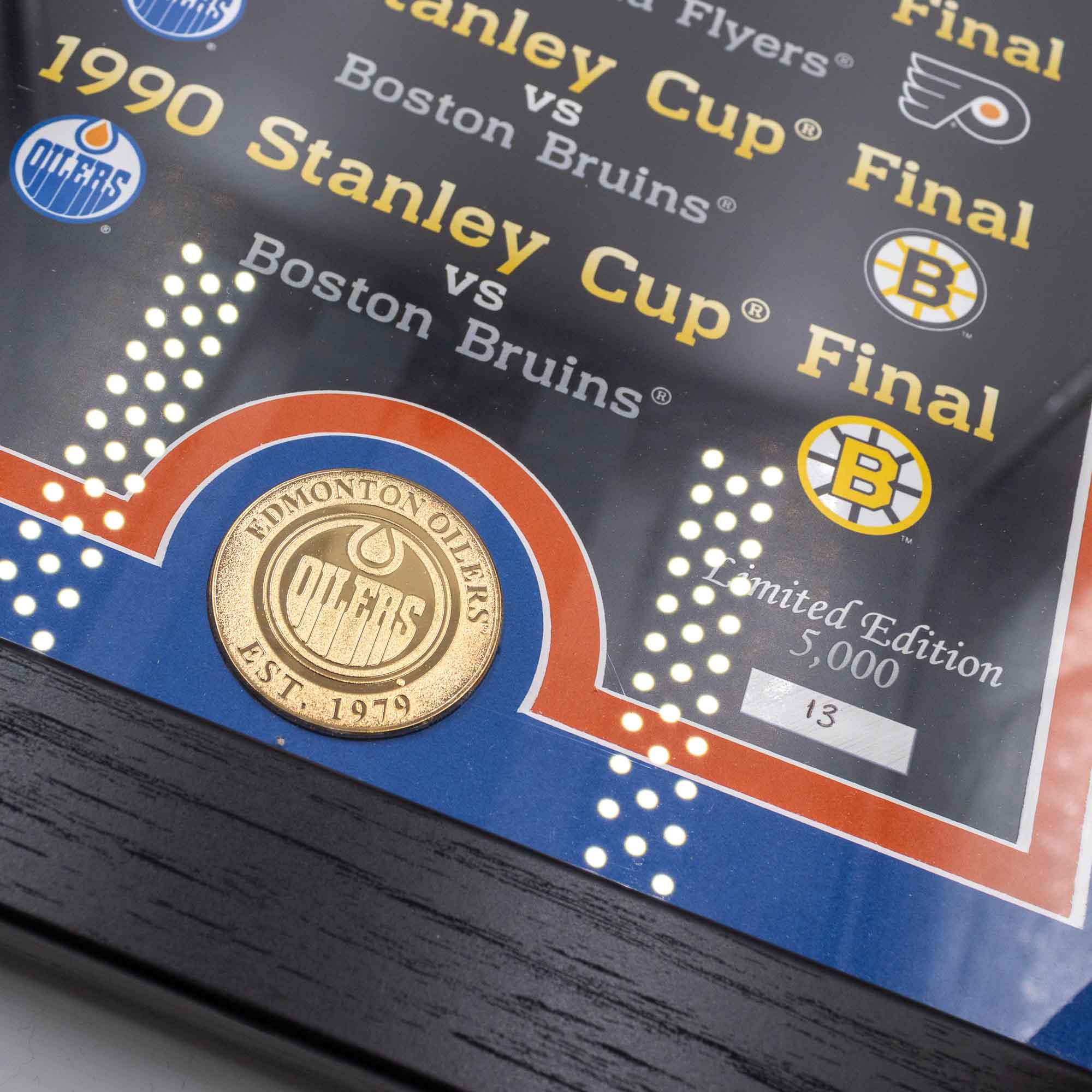 Edmonton Oilers Stanley Cup Legacy Bronze Coin Framed NHL Photo