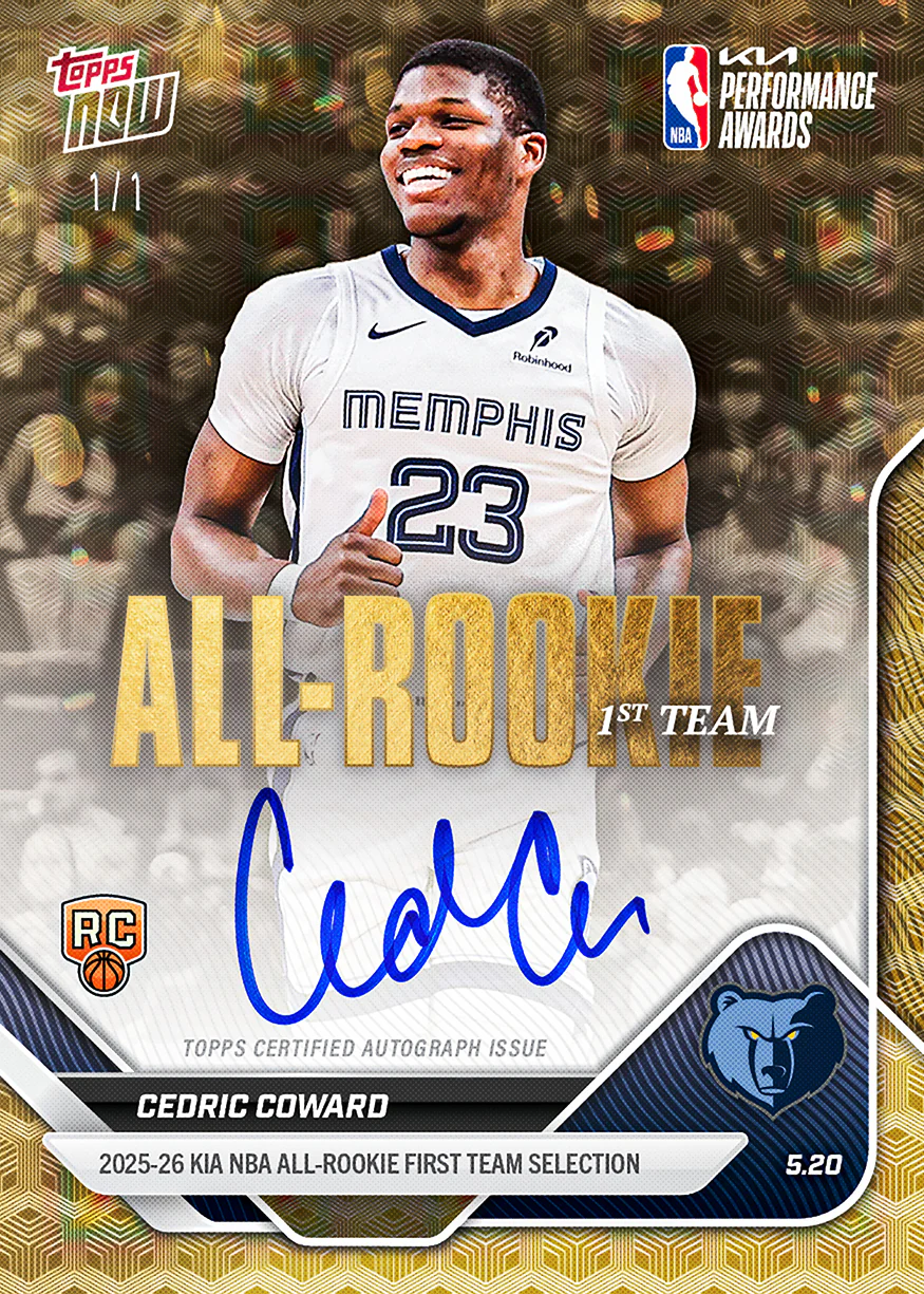 Cedric Coward - 2025-26 NBA Topps NOW® - Card AR05