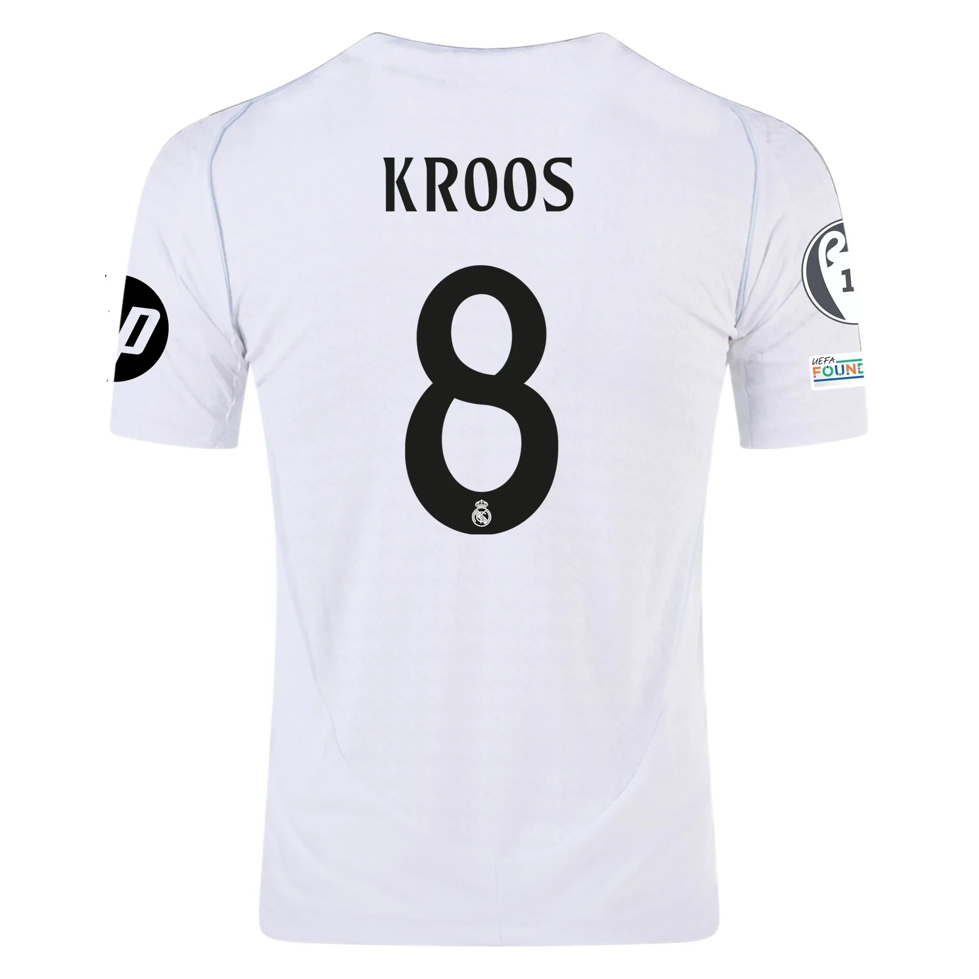 Real Madrid Authentic Toni Kroos Home Jersey w/ Champions League Patches 24/25 (White/Black)