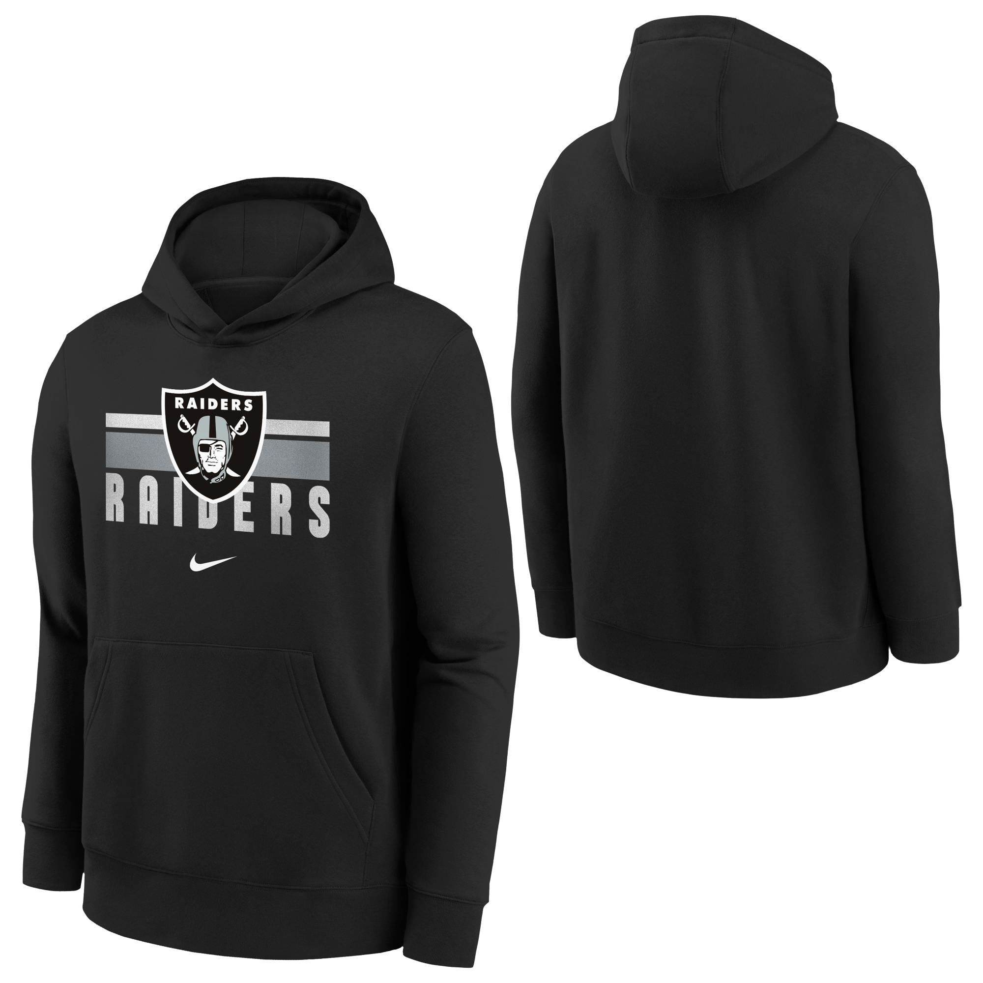 Las Vegas Raiders NFL Team Stripes Nike Club Hoodie (YOUTH)
