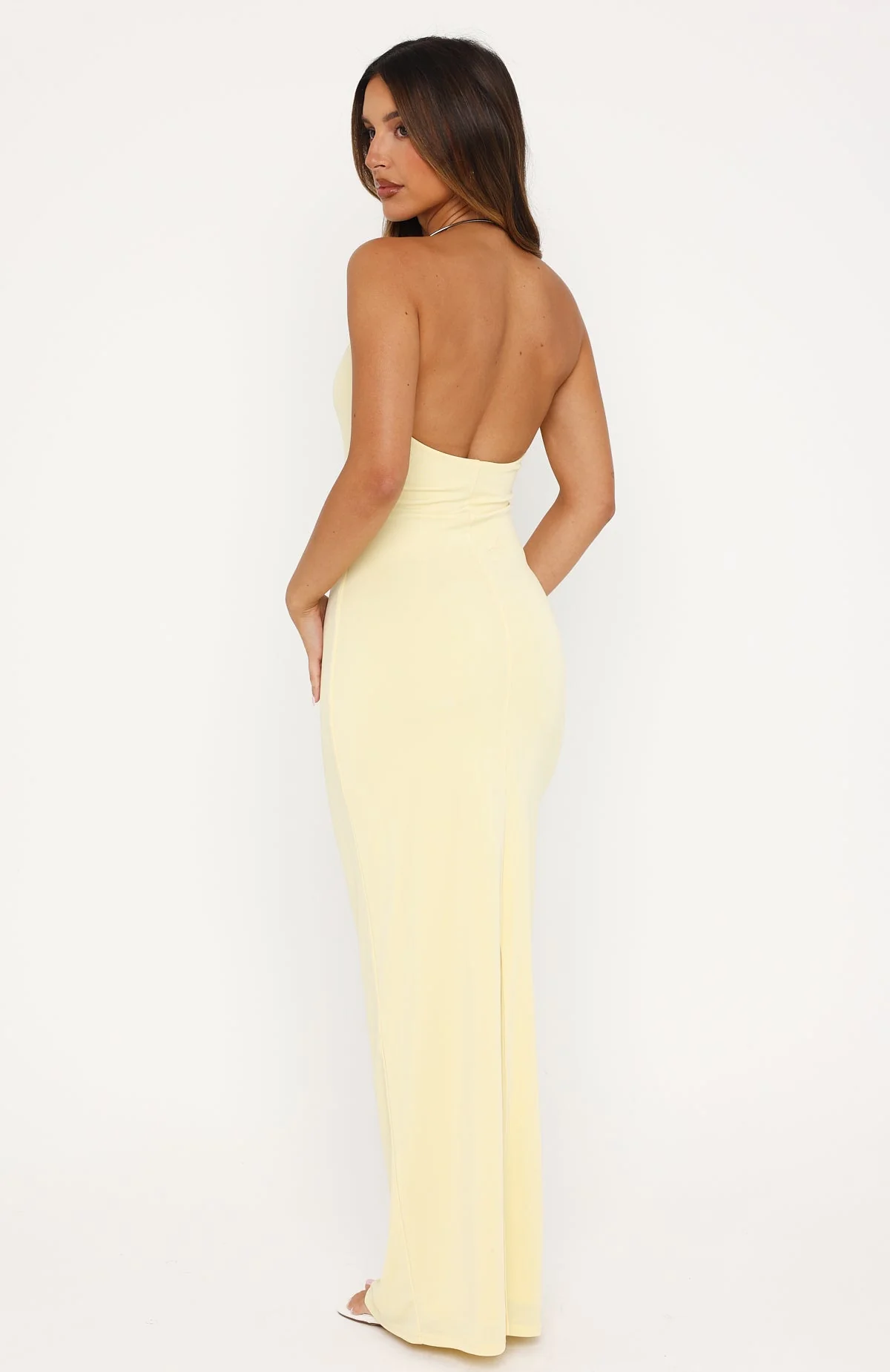Cute Without Apology Halter Maxi Dress Lemon