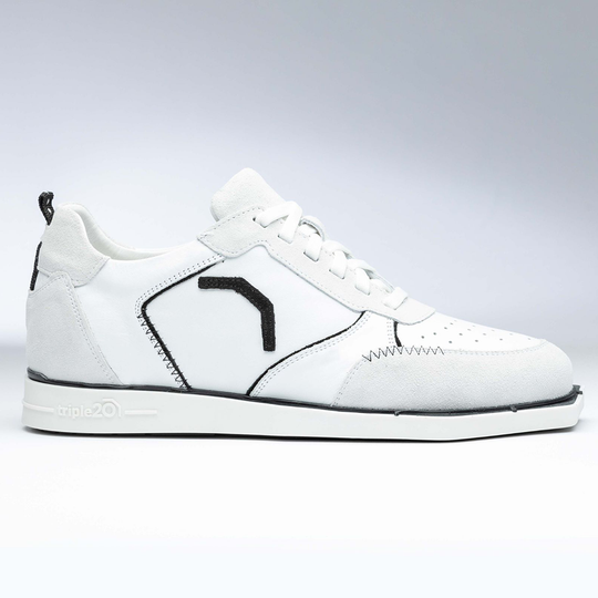 Triple20 Leather Dart Shoes - White Black