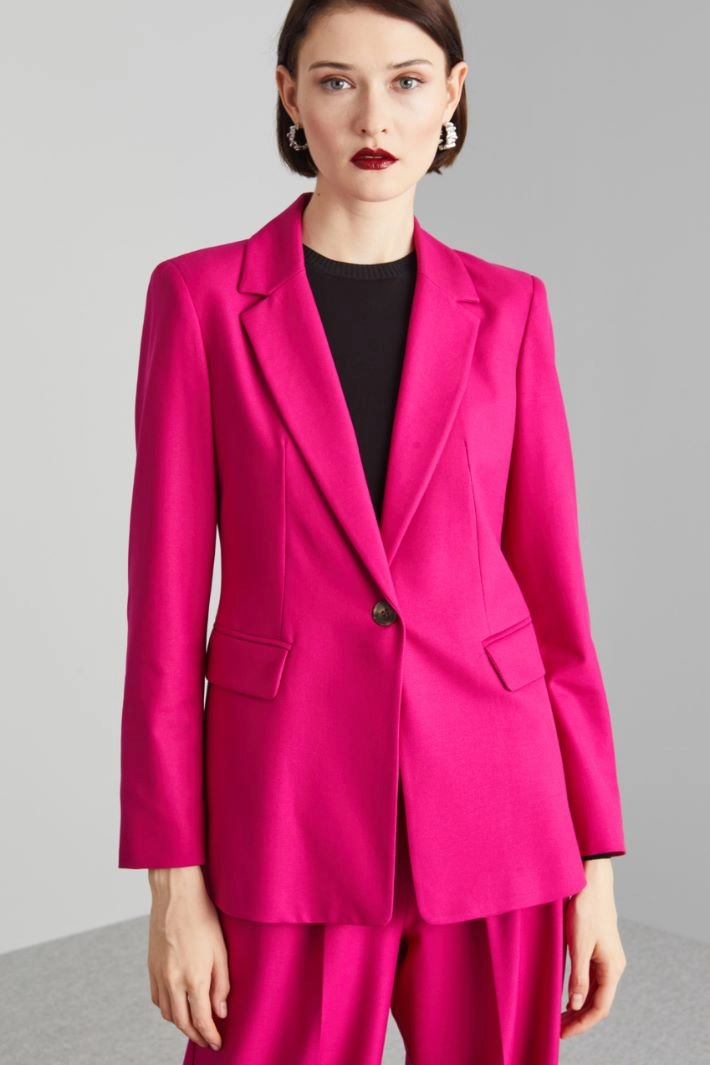 Single button blazer - FUCHSIA