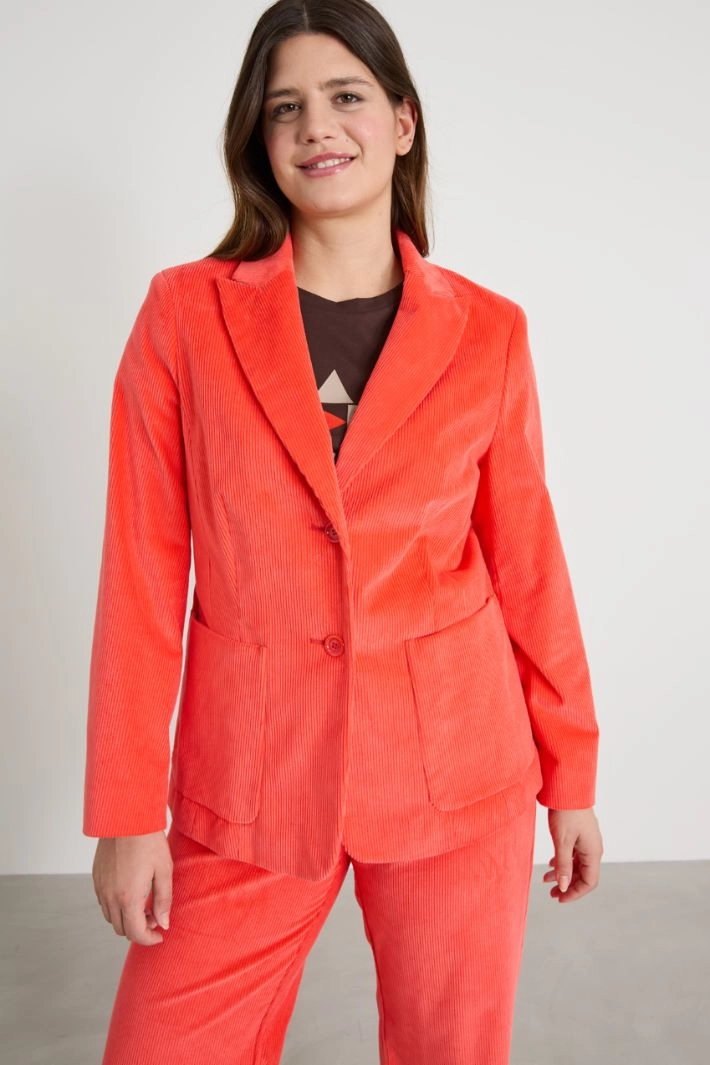 Corduroy blazer - CORAL
