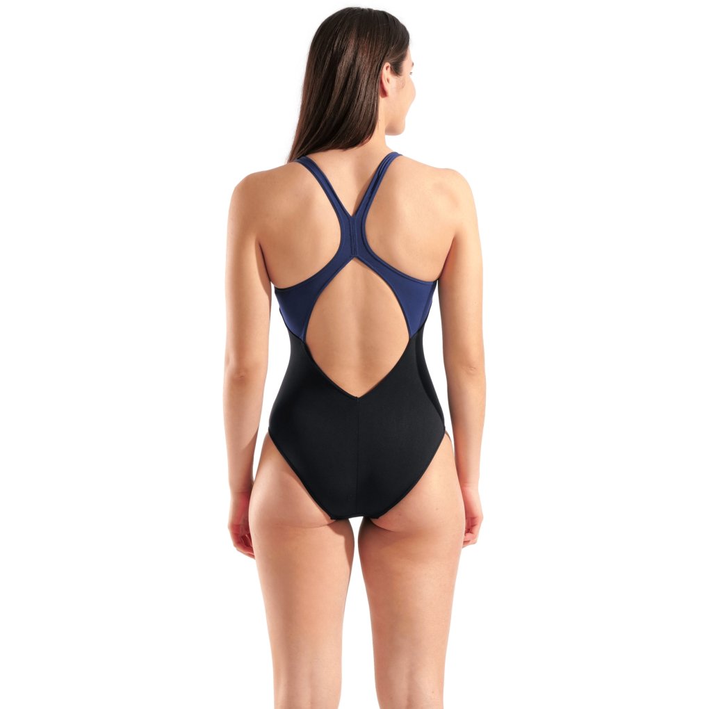 arena Performance Flowing V Back Swimsuit Women - Black-Navy