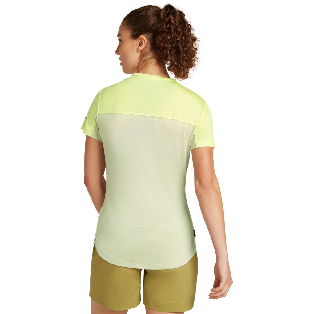 Icebreaker Merino 125 Cool-Lite™ Sphere III Short Sleeve Tee Colour Block Women - Ashen/Citrine