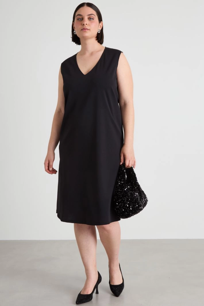Crepe jersey dress - BLACK