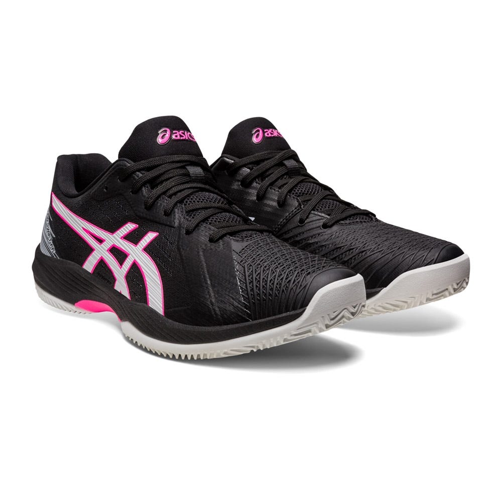BLACK AND PINK ASICS SOLUTION SWIFT FF CLAY 1041A299 002