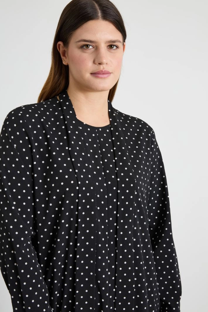 Abito in crepe de chine - BLACK