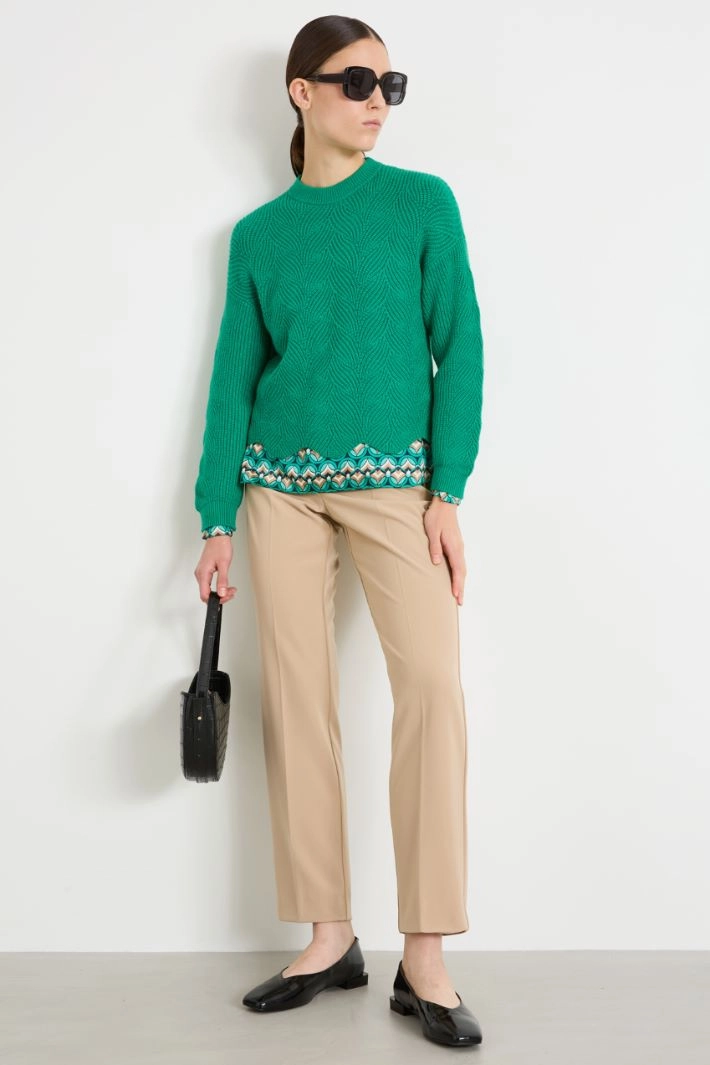 Cable-knit sweater - GREEN