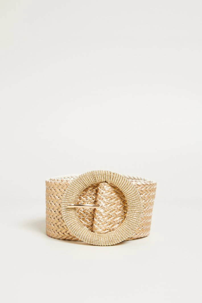 Raffia belt - BEIGE
