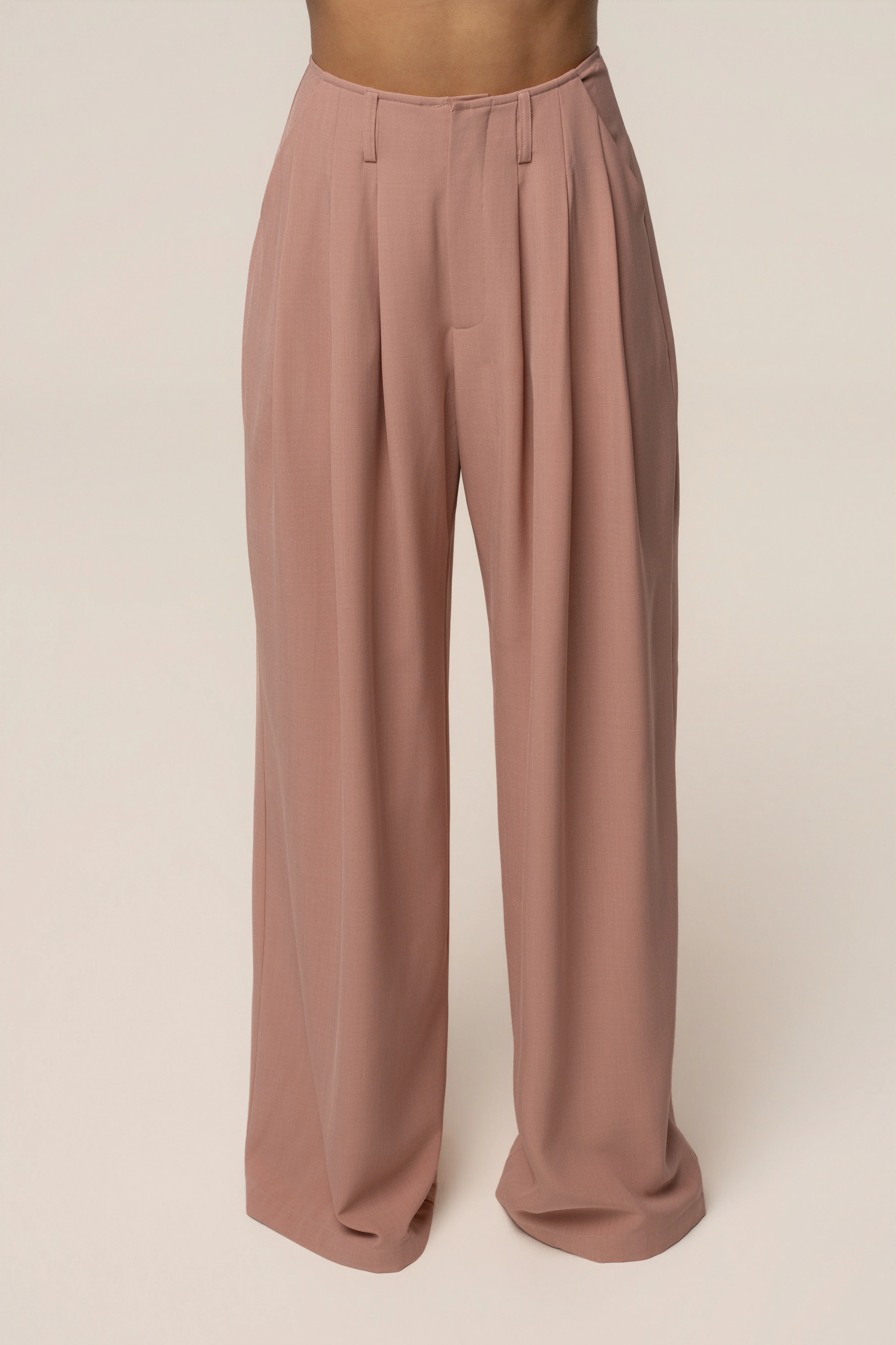 Mauve Estate Pleated Trouser
