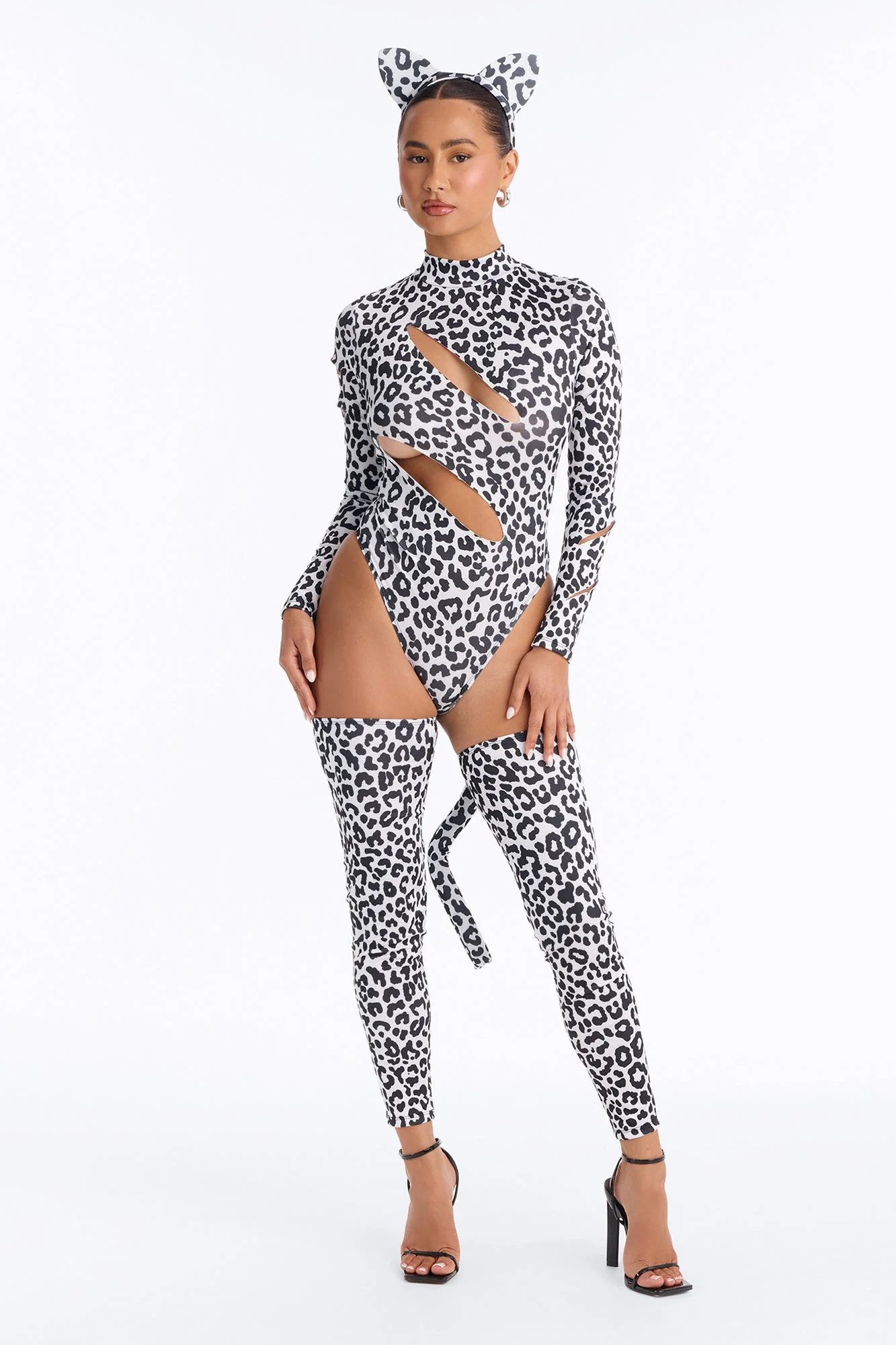 Too Hot To Tame 3 Piece Costume Set - Black/White