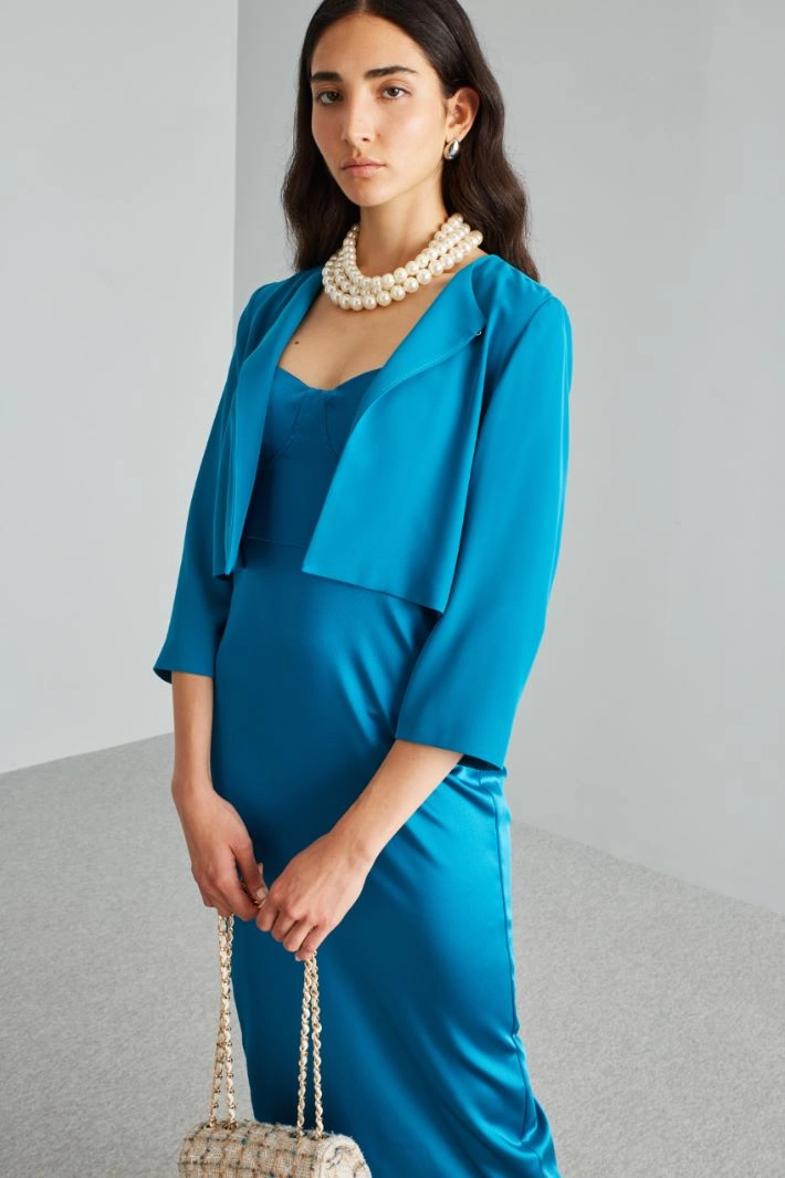 Three-quarter sleeve bolero - TURQUOISE
