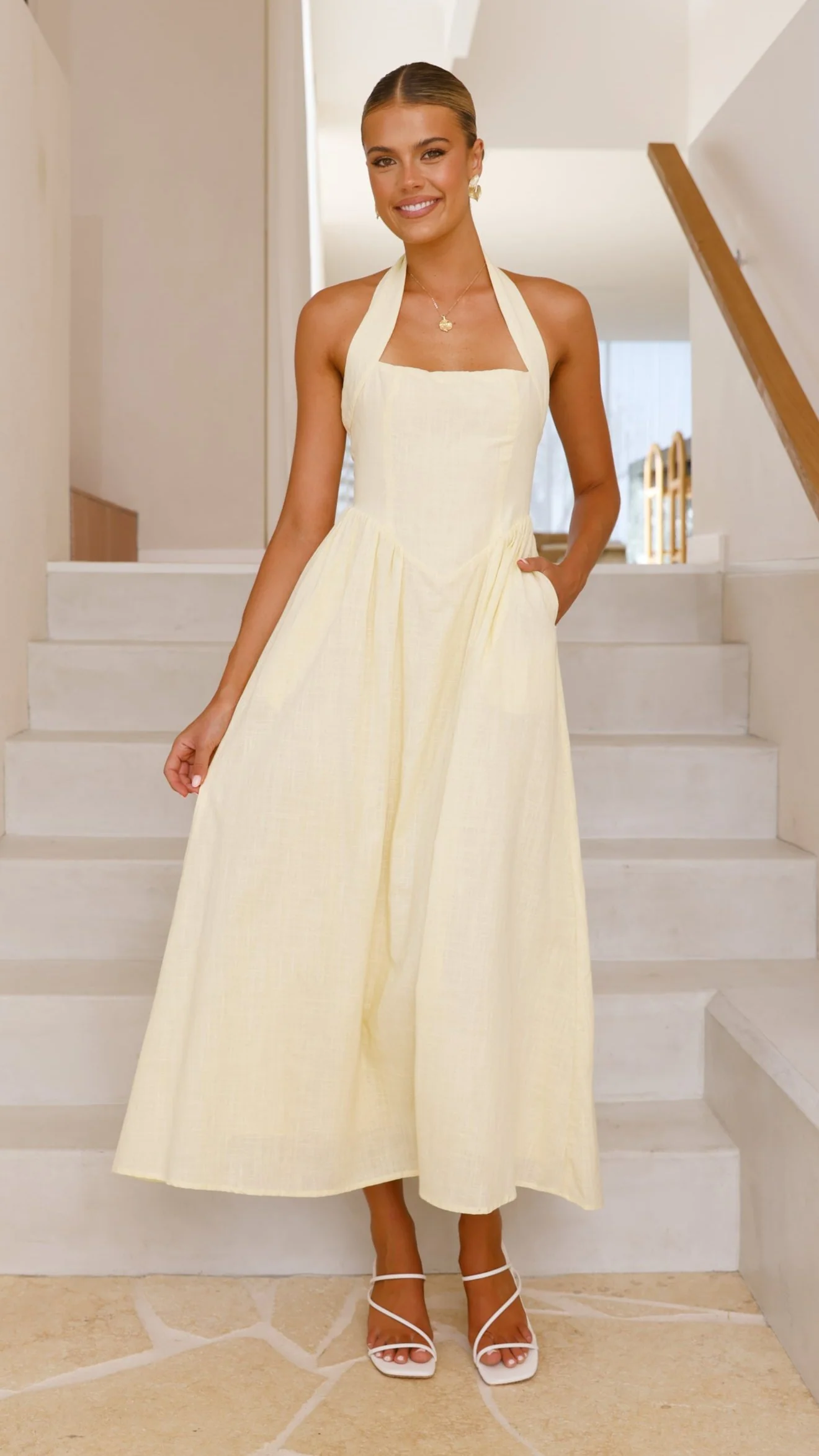 Caden Maxi Dress - Lemon