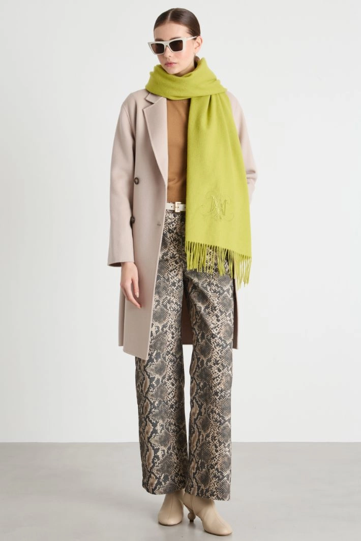 Straight-fit double-faced wool coat - BEIGE