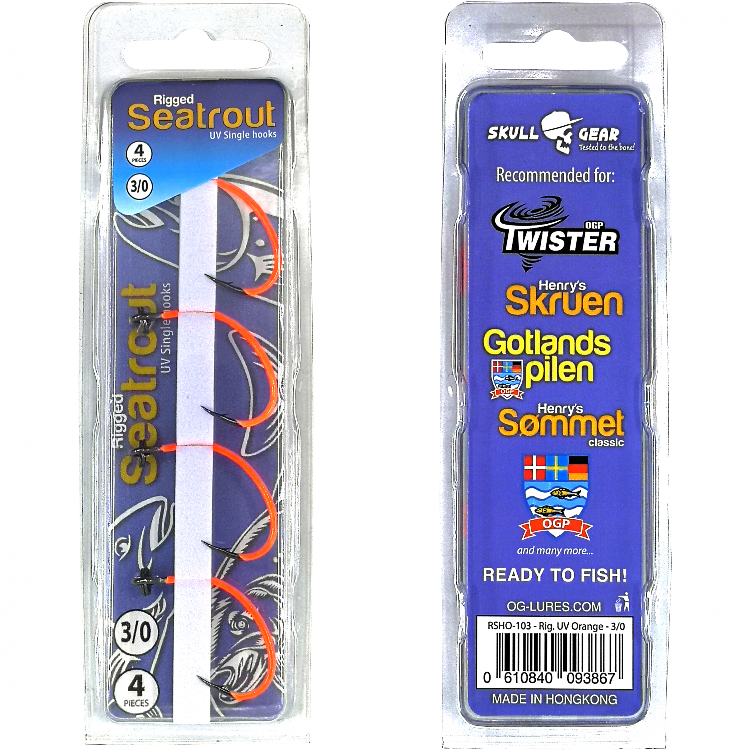 OGP Rigged Seatrout (Single Hooks, UV Orange)