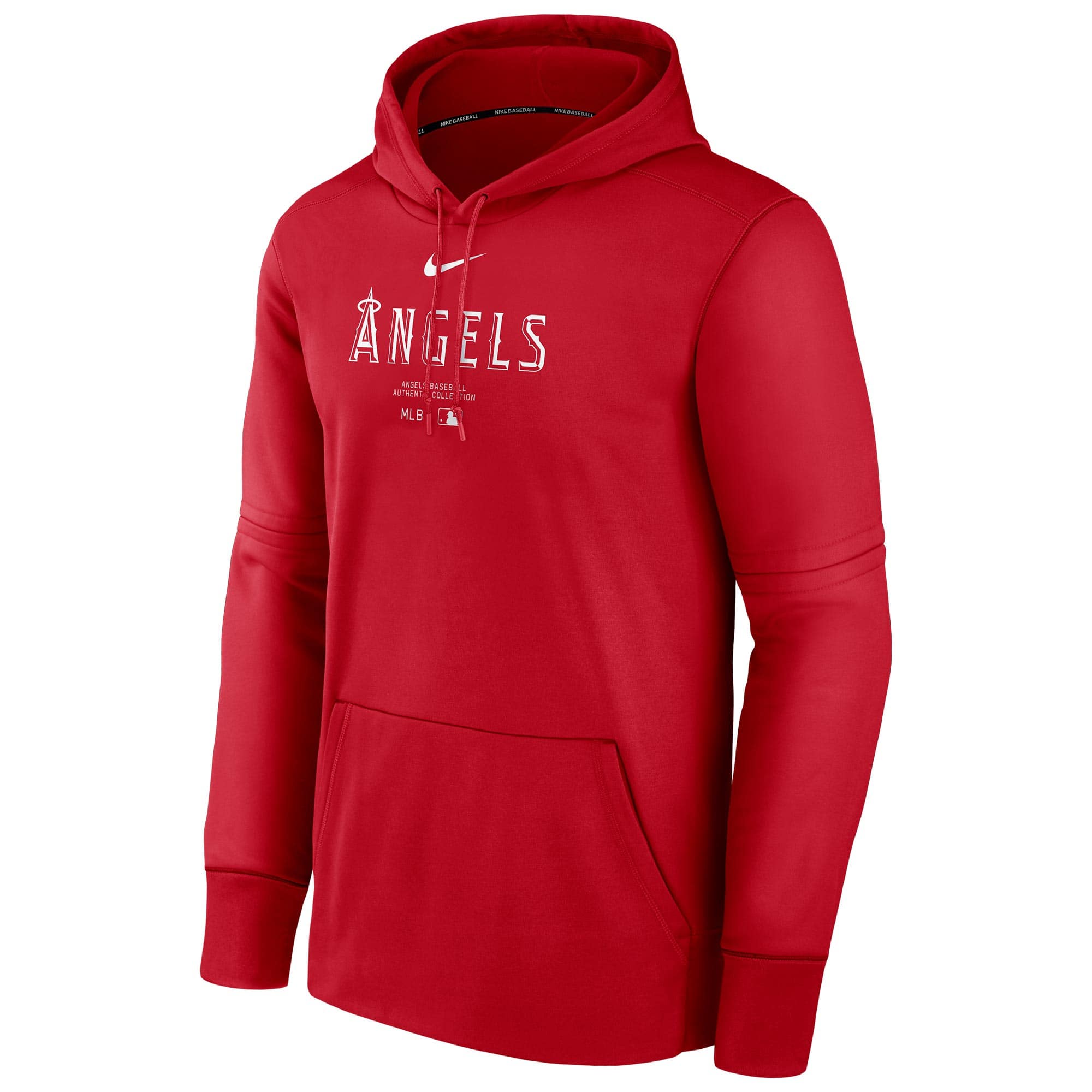 Los Angeles Angels 2024 MLB Authentic Practice Nike Therma Hoodie Red