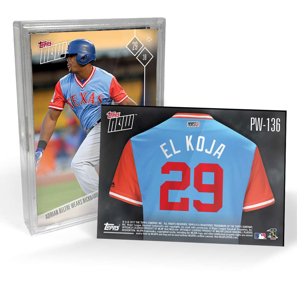 2017 Rangers Players Weekend - TOPPS NOW® 5-Card Team Set - Print Run: 57 Sets