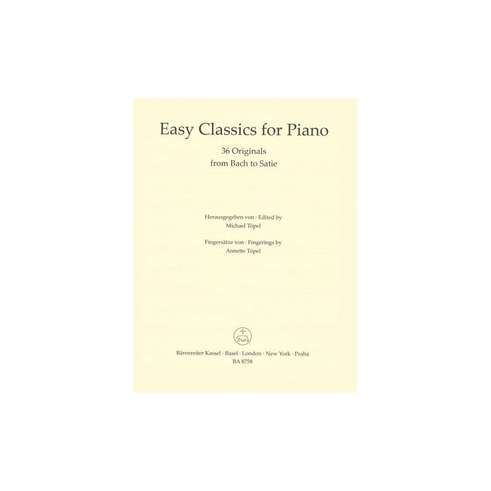 Bärenreiter Easy Classics for Piano – Thomann Ireland