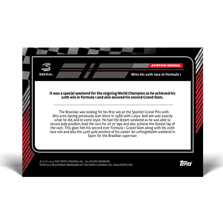 Topps UK - The Story of Senna - Card #27